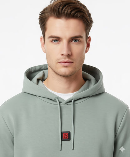 HUGO Relaxed-Fit Hoodie in Cotton-Blend Sweatshirt Fabric