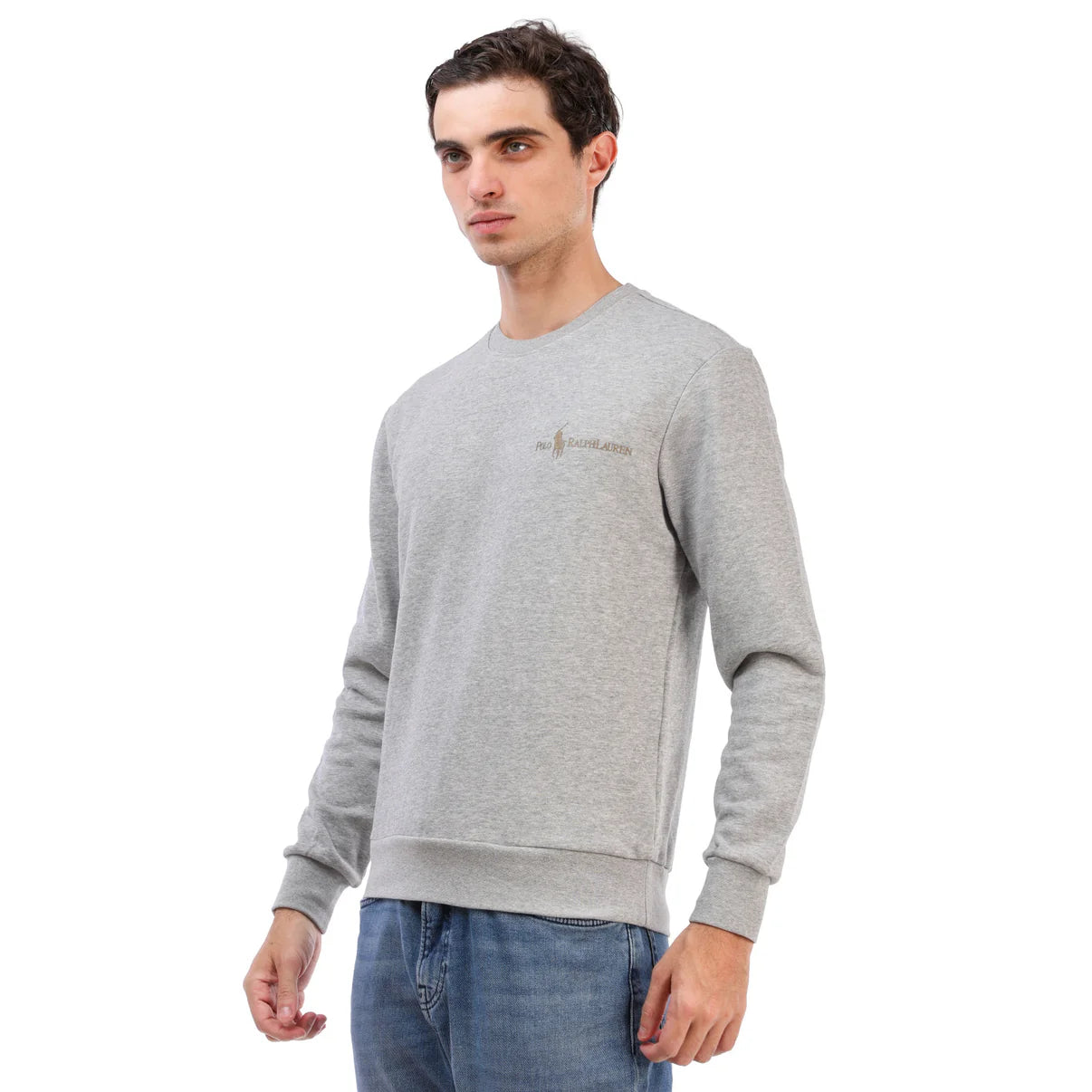 Polo Ralph Lauren Men’s Embroidered Logo Fleece Sweatshirt – Heather Grey