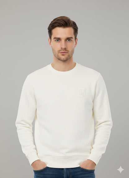 BOSS Regular-Fit Crew Neck Sweatshirt with Embossed Monogram