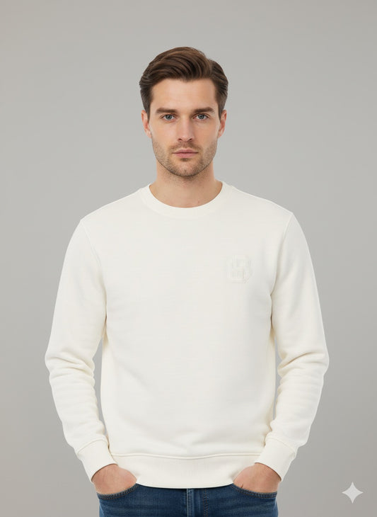 BOSS Regular-Fit Crew Neck Sweatshirt with Embossed Monogram