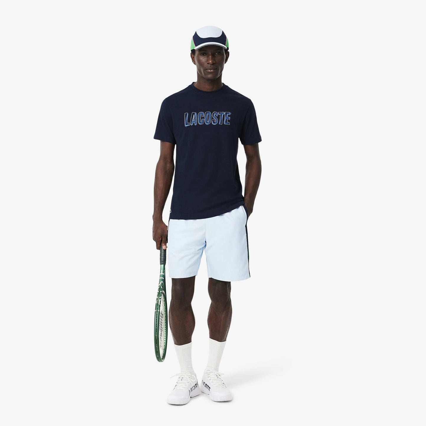 Lacoste Sport Men’s Graphic Logo Cotton T-Shirt – Navy Blue