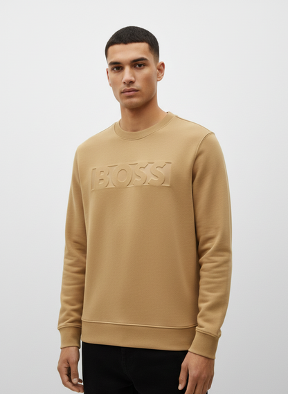 BOSS Relaxed-Fit Sweatshirt with Tonal Embossed Logo