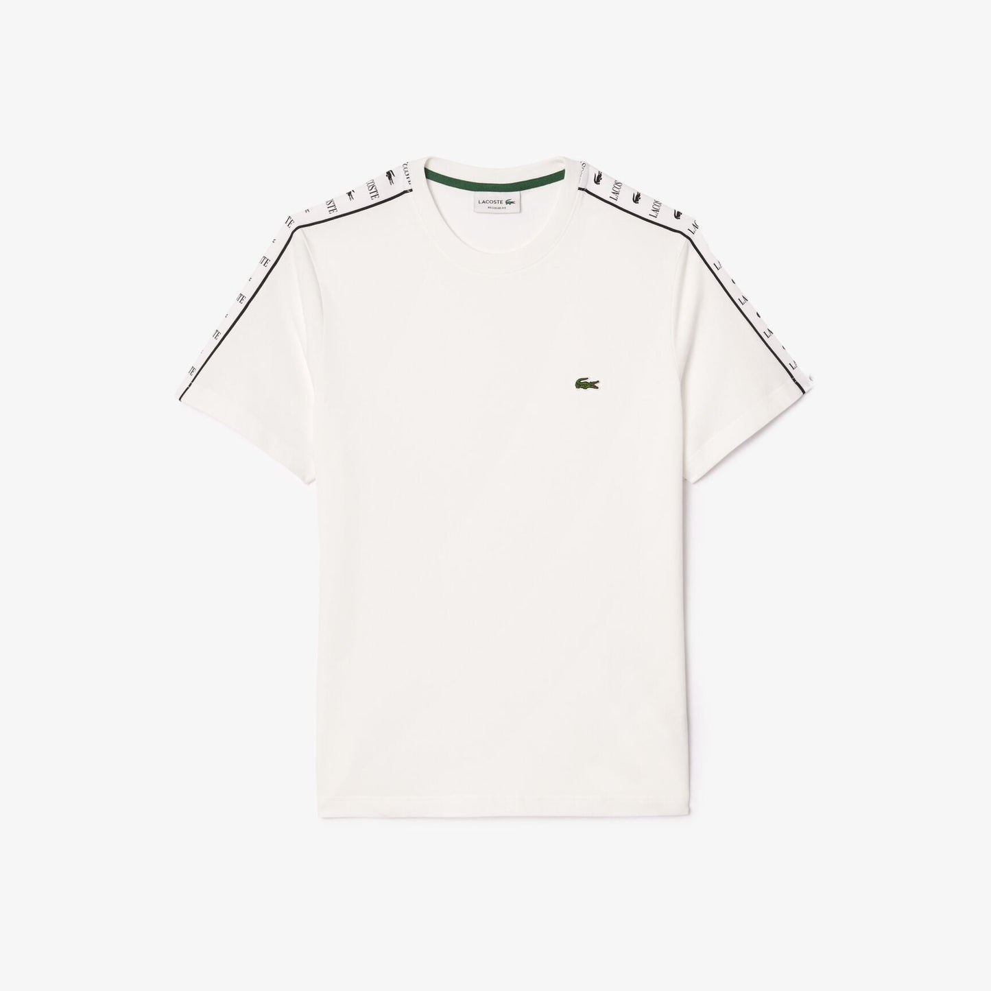 Lacoste Regular Fit Branded Tape Detail Crew Neck T-Shirt