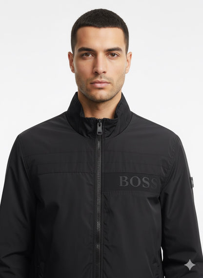 BOSS Lightweight Zip-Through Jacket with Logo Detail
