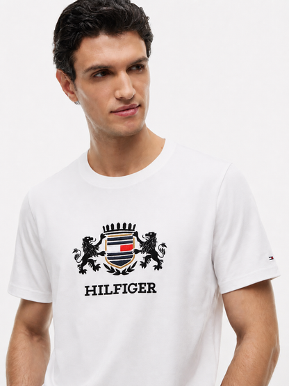 Tommy Hilfiger Men's Luxe Crest Graphic T-Shirt – White