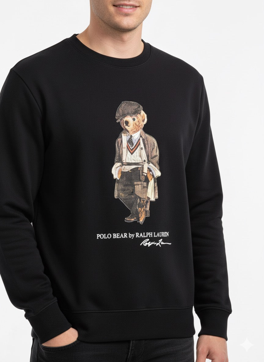 Polo Ralph Lauren Black Polo Bear Crew-Neck Sweatshirt