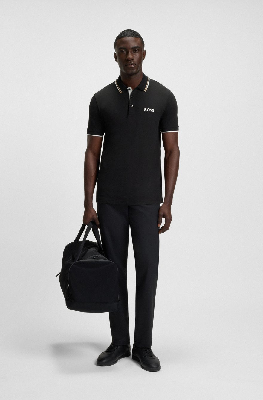 BOSS Pique Cotton Slim-Fit Polo Shirt with Contrast Tipping