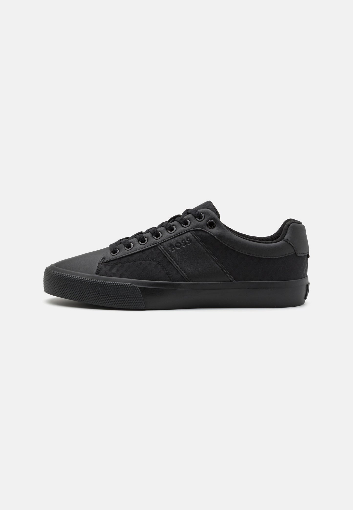 BOSS Men's Seth Low-Top Sneakers - Triple Black Monogram Edition