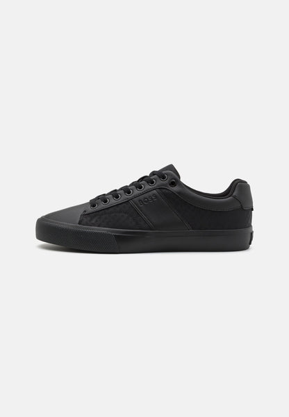 BOSS Men's Seth Low-Top Sneakers - Triple Black Monogram Edition