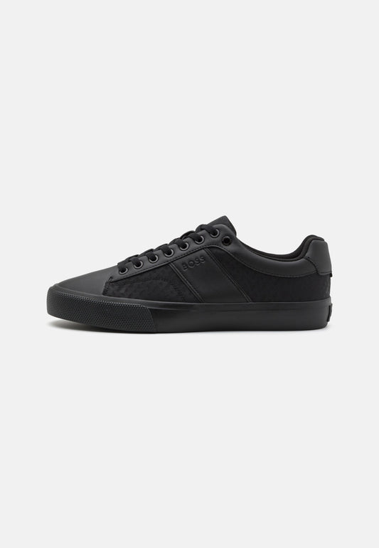 BOSS Men's Seth Low-Top Sneakers - Triple Black Monogram Edition
