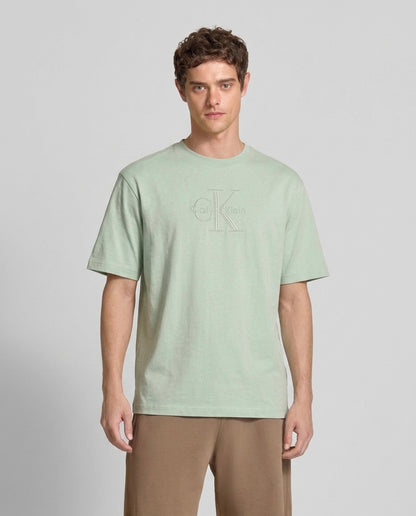 Calvin Klein Relaxed Monogram Logo T-Shirt – Sage Green