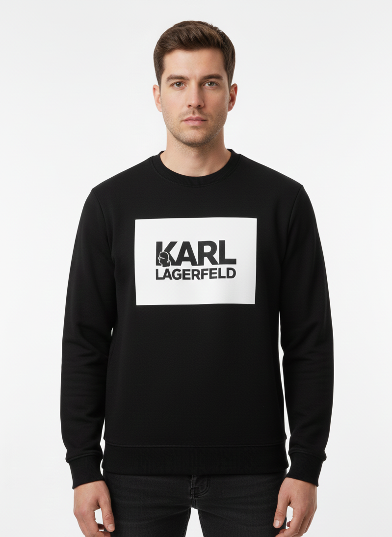 Karl Lagerfeld Paris | Box Logo Graphic Sweatshirt – Black/White