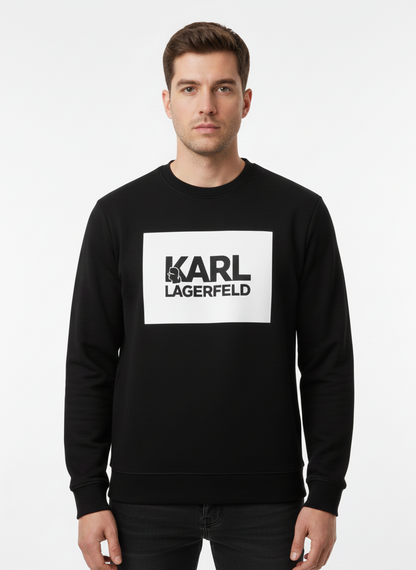 Karl Lagerfeld Paris | Box Logo Graphic Sweatshirt – Black/White