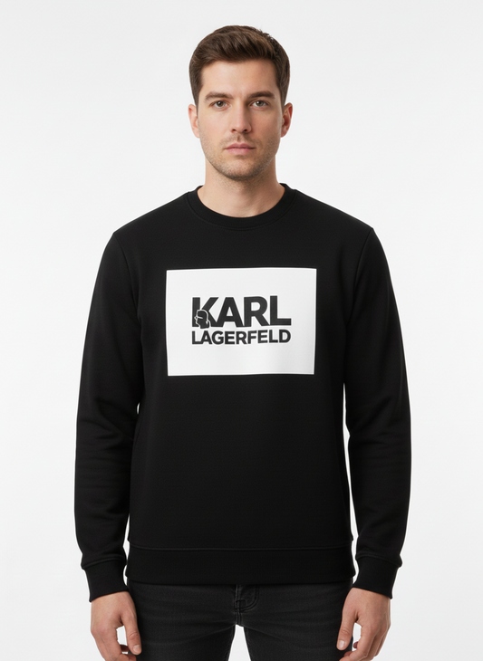 Karl Lagerfeld Paris | Box Logo Graphic Sweatshirt – Black/White
