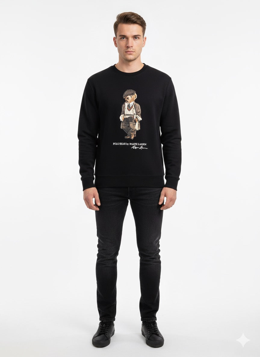Polo Ralph Lauren Black Polo Bear Crew-Neck Sweatshirt