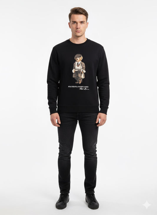 Polo Ralph Lauren Black Polo Bear Crew-Neck Sweatshirt