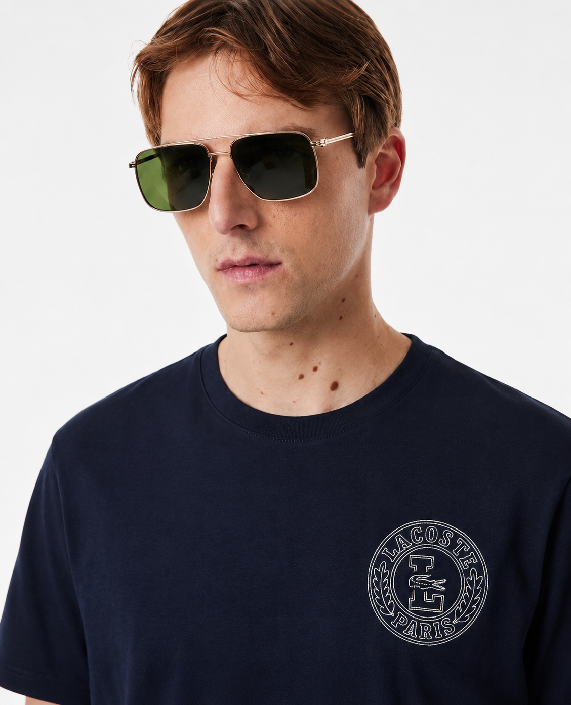 Lacoste Heritage Badge Relaxed Fit Cotton T-Shirt – Navy