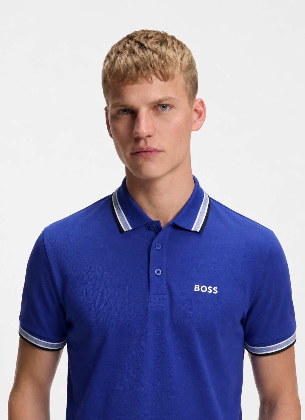 BOSS – Paule Slim-Fit Polo Shirt with Contrast Tipping