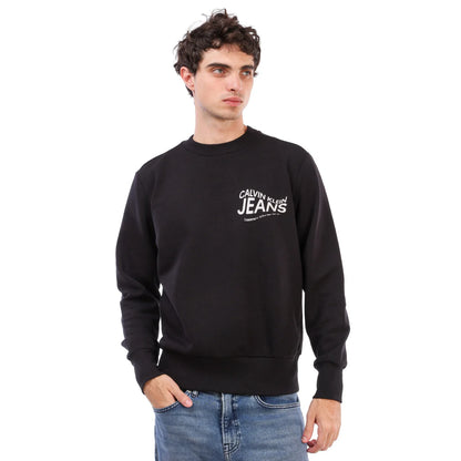 Calvin Klein Jeans Men’s Institutional Logo Crewneck Sweatshirt – Black