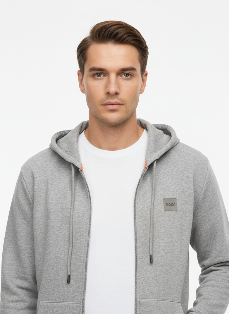 BOSS Athleisure Zip-Up Hoodie | Premium Cotton Blend