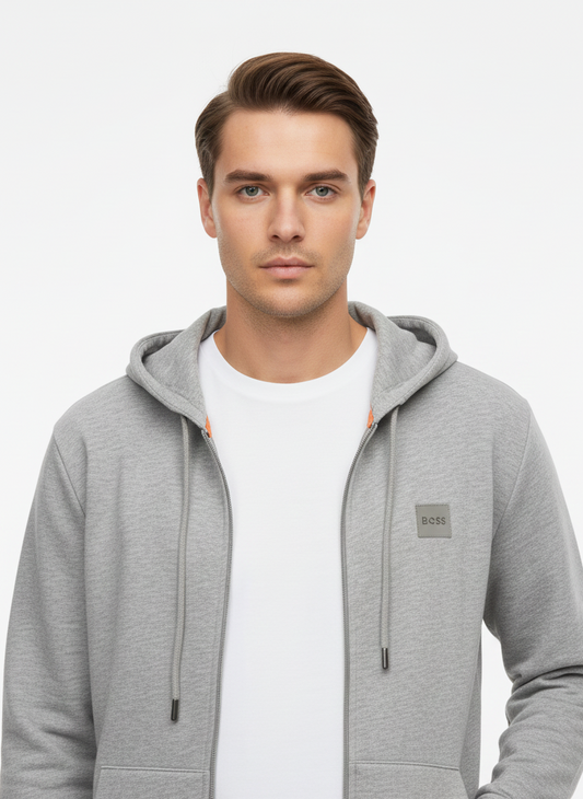 BOSS Athleisure Zip-Up Hoodie | Premium Cotton Blend