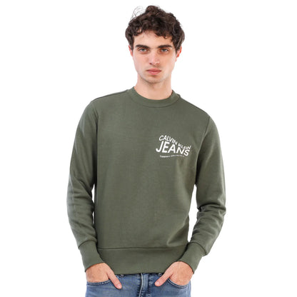 Calvin Klein Jeans Men’s Archivist Chest Logo Crewneck Sweatshirt