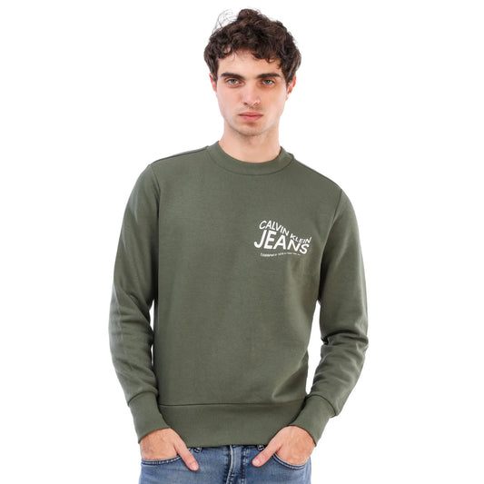 Calvin Klein Jeans Men’s Archivist Chest Logo Crewneck Sweatshirt