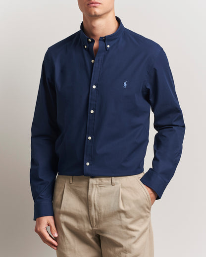 Polo Ralph Lauren Slim Fit Smooth Cotton Poplin Shirt - Navy Blue