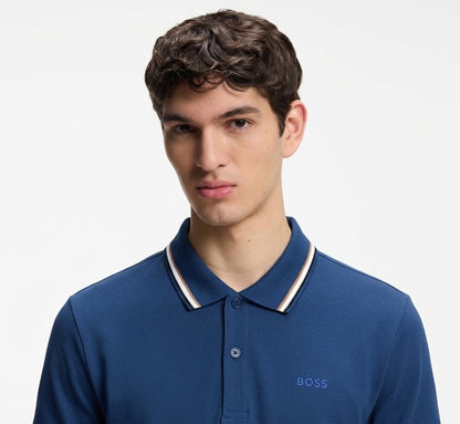 BOSS Slim-Fit Polo Shirt in Luxury Stretch Cotton with Signature Tipping