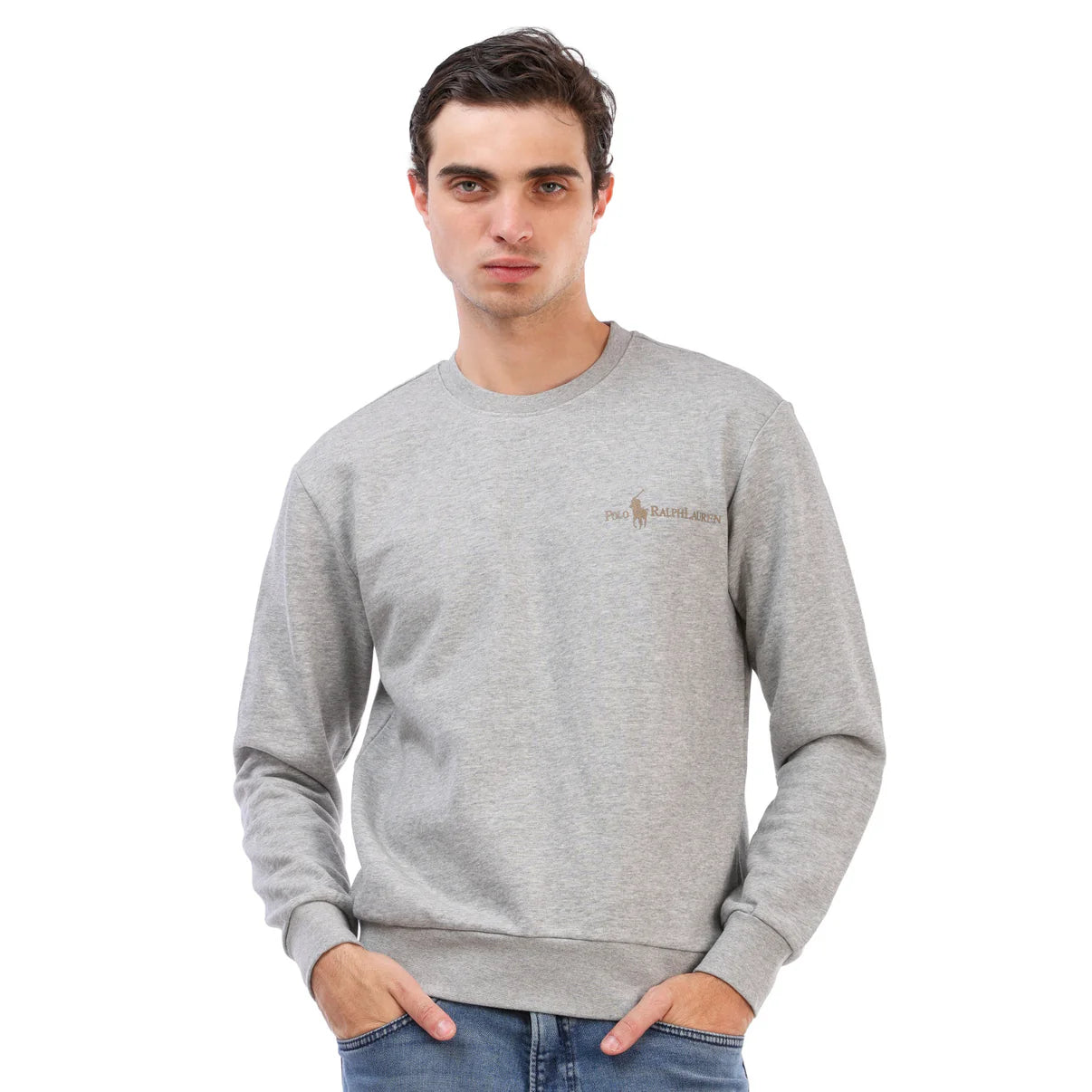 Polo Ralph Lauren Men’s Embroidered Logo Fleece Sweatshirt – Heather Grey