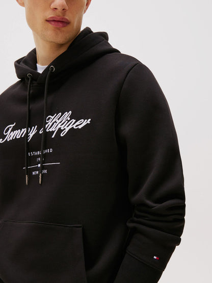 Tommy Hilfiger Heritage Script Logo Pullover Hoodie - Black