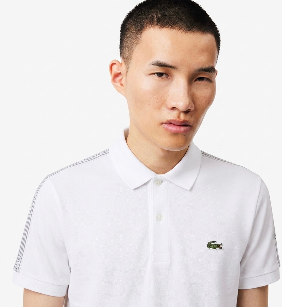 Lacoste Slim Fit Piqué Polo Shirt With Branded Shoulder Tape