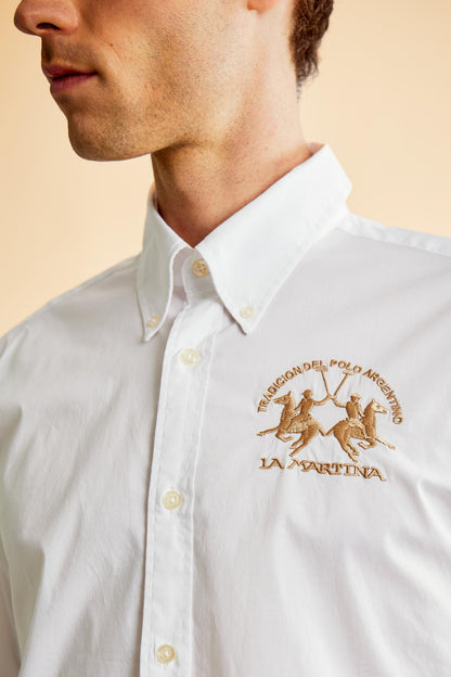 La Martina Slim Fit Solid Poplin Shirt – Optical White