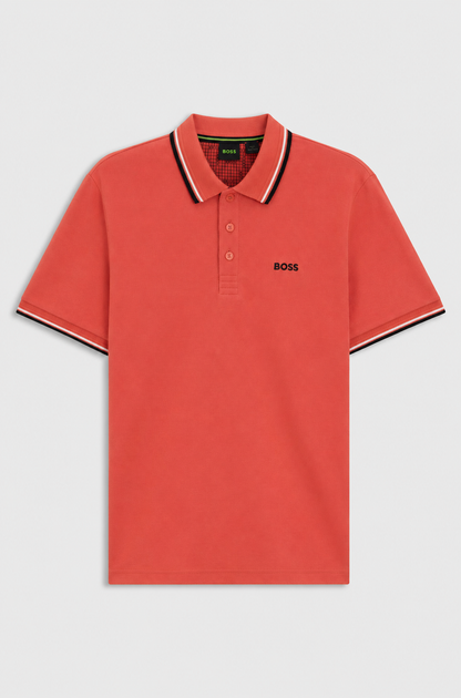 BOSS Regular-Fit Cotton Piqué Polo Shirt in Coral