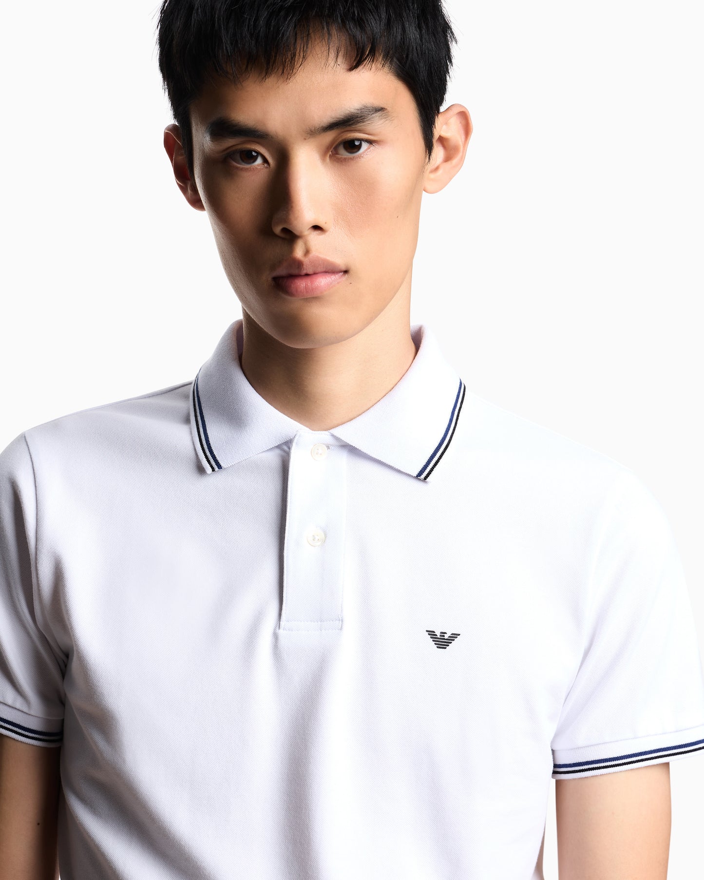 Emporio Armani Slim-Fit Stretch Piqué Polo with Contrast Tipping