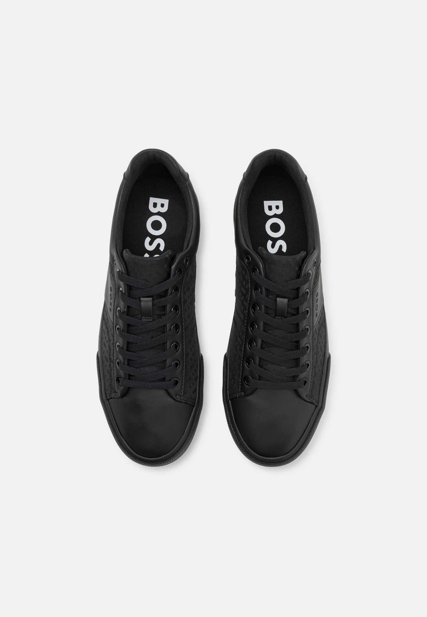 BOSS Men's Seth Low-Top Sneakers - Triple Black Monogram Edition