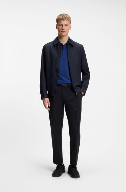 BOSS Slim-Fit Polo Shirt in Mercerized Cotton with Striped Accents