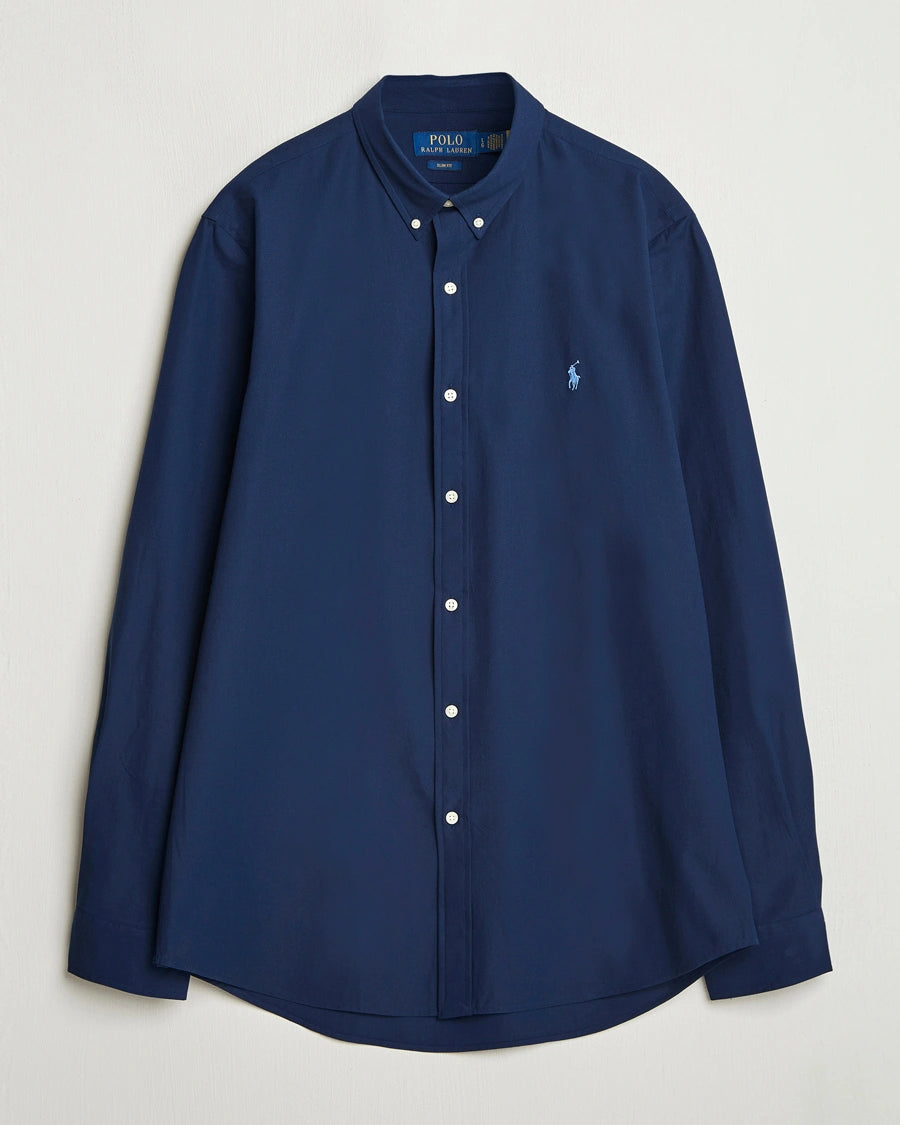 Polo Ralph Lauren Slim Fit Smooth Cotton Poplin Shirt - Navy Blue