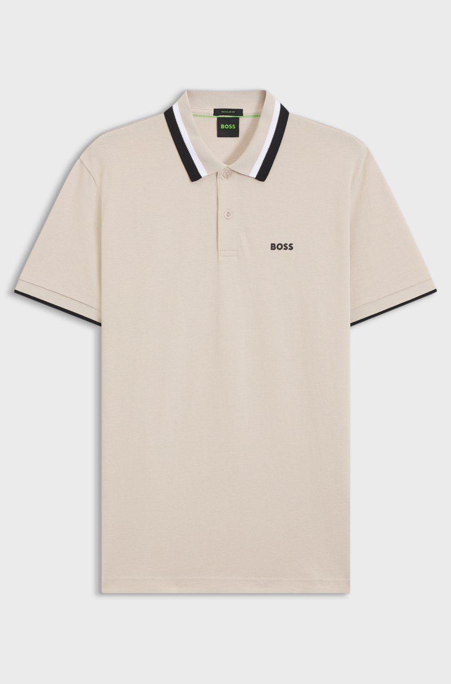 BOSS Regular-Fit Cotton Piqué Polo Shirt in Beige