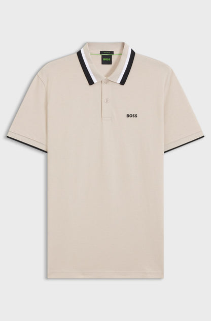 BOSS Regular-Fit Cotton Piqué Polo Shirt in Beige