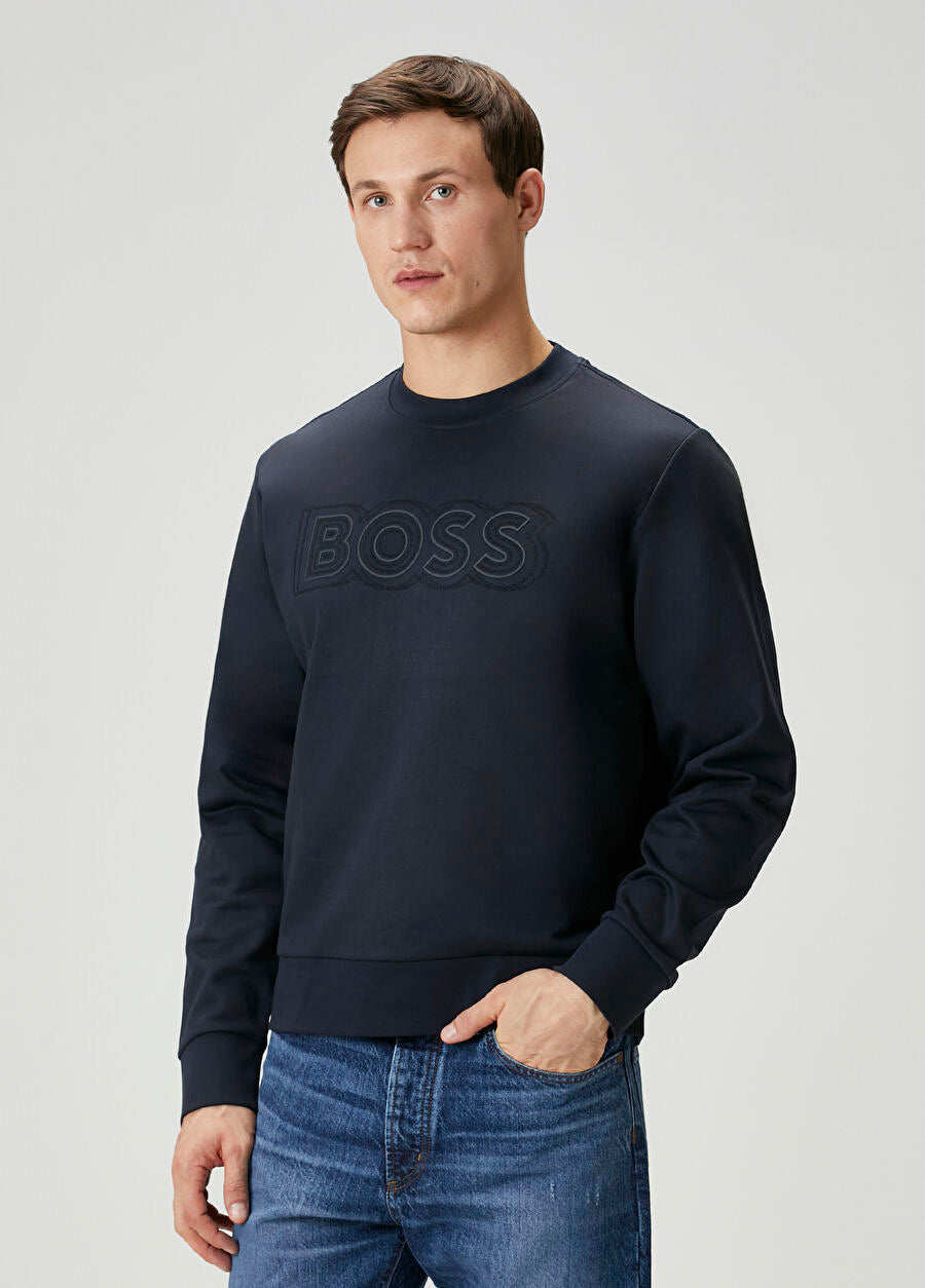 TONAL-LOGO SWEATSHIRT IN COTTON BLEND