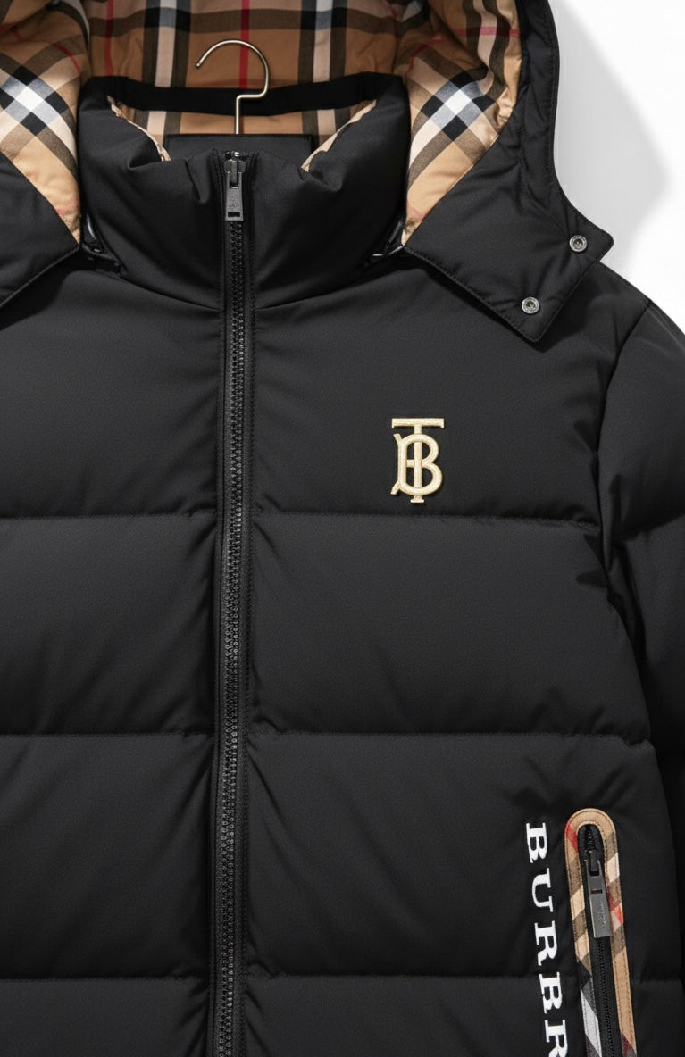 Burberry Detachable Hood Monogram Motif Puffer Jacket