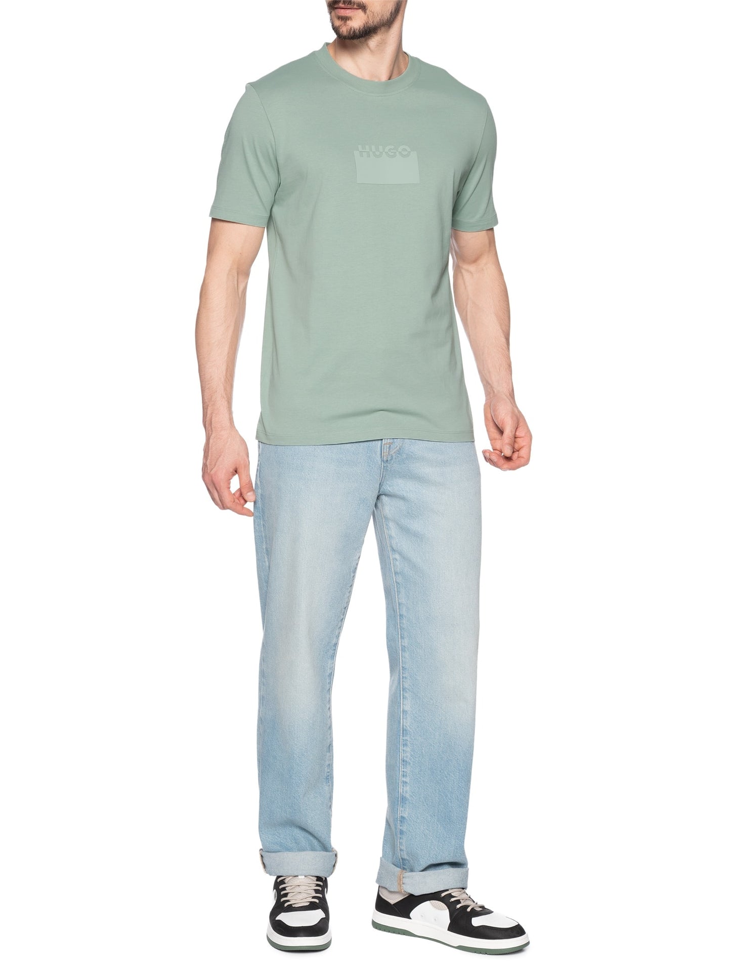 HUGO Regular-Fit Cotton T-Shirt with Tonal Cut-Out Logo