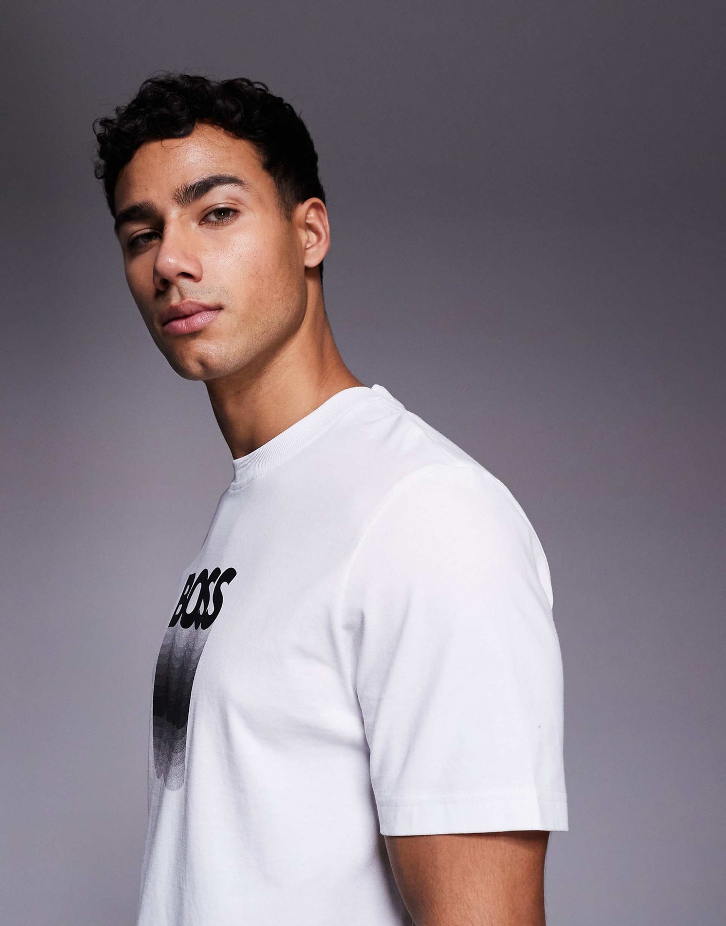BOSS Regular-Fit Cotton T-Shirt with Gradient Wave Logo