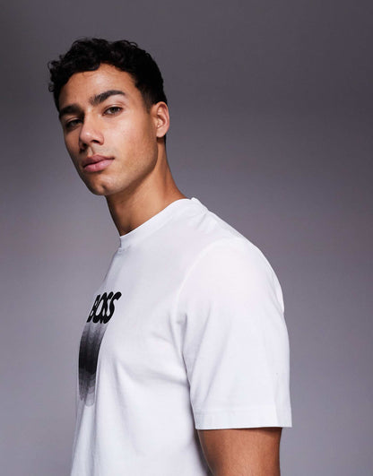 BOSS Regular-Fit Cotton T-Shirt with Gradient Wave Logo