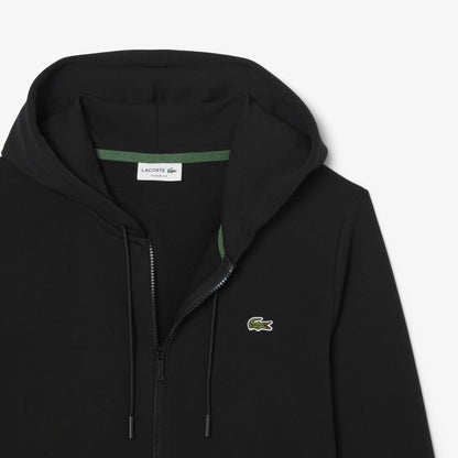 Lacoste Classic Cotton Fleece Full-Zip Hoodie - Black (Signature Crocodile)