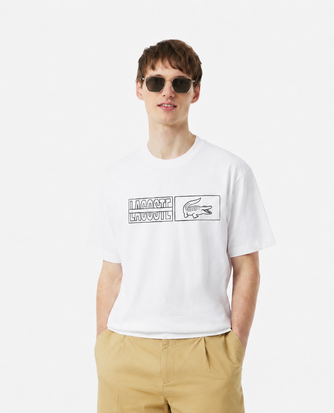 Lacoste Heritage Graphic Print Organic Cotton T-Shirt