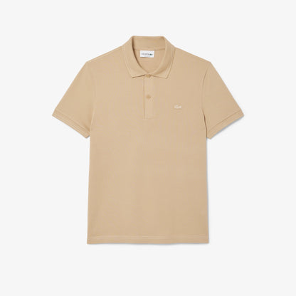 Lacoste Slim Fit Piqué Polo Shirt with Contrast Stitching – Beige