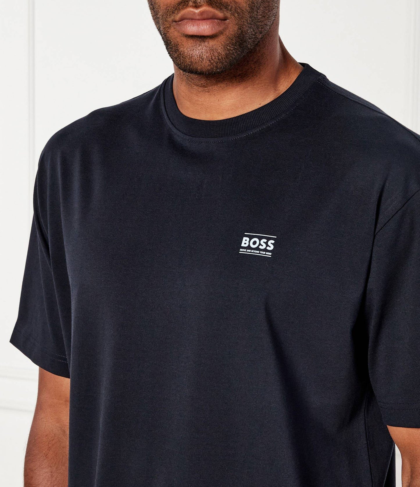 BOSS Relaxed-Fit Cotton Graphic T-Shirt with "Above" Mountain Print