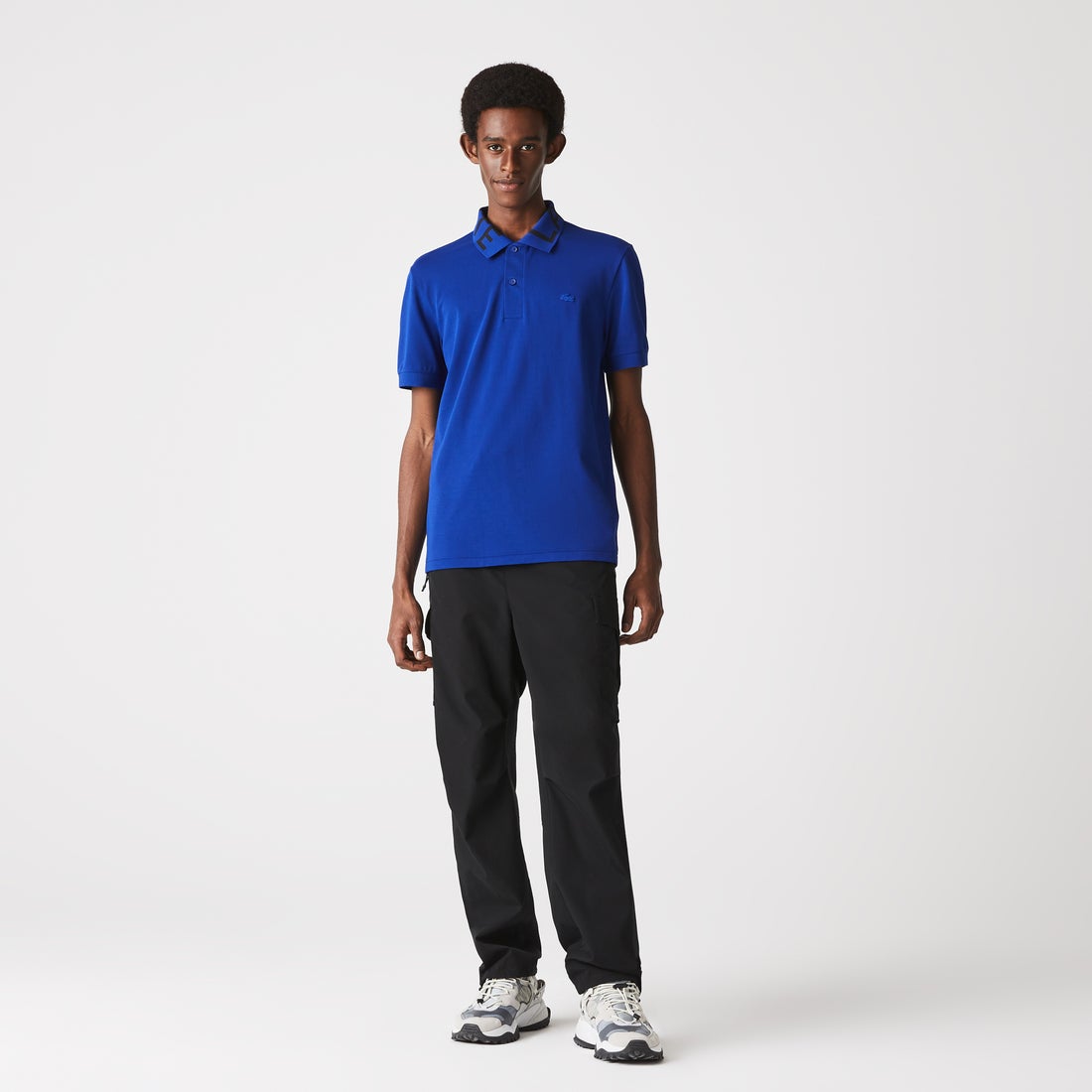 Lacoste Slim Fit Piqué Polo Shirt with Branded Jacquard Collar